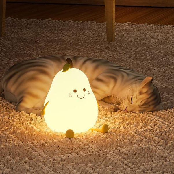 Kreatives Obst Pear Silicone LED Night Light USB Table Lamp