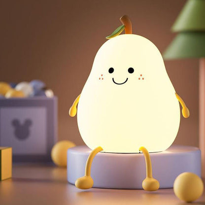 Kreatives Obst Pear Silicone LED Night Light USB Table Lamp
