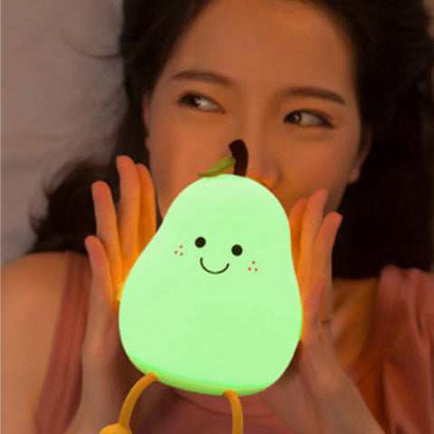 Kreatives Obst Pear Silicone LED Night Light USB Table Lamp