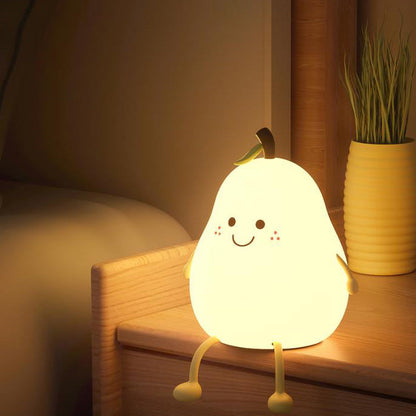 Kreatives Obst Pear Silicone LED Night Light USB Table Lamp