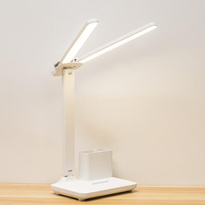 Adjustable LED Desk Lamp with Dual Heads and Multi-Angle Design