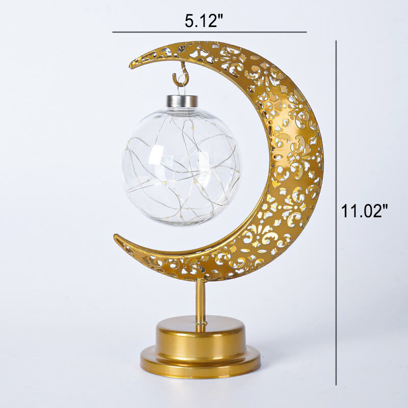 Muslim Festival Iron Moon Light Orb LED Table Lamp