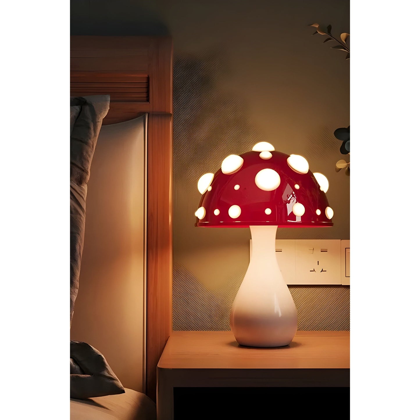 Decorative Mushroom Table Lamp - Dimmable LED Light, USB-C