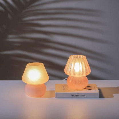 Modern Simplicity Glass Mushroom 1-Light Table Lamp Bedroom