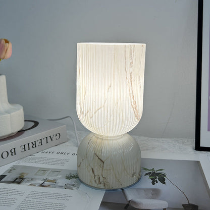 Modern Minimalist Cylinder Funnel Glass 1-Light Table Lamp