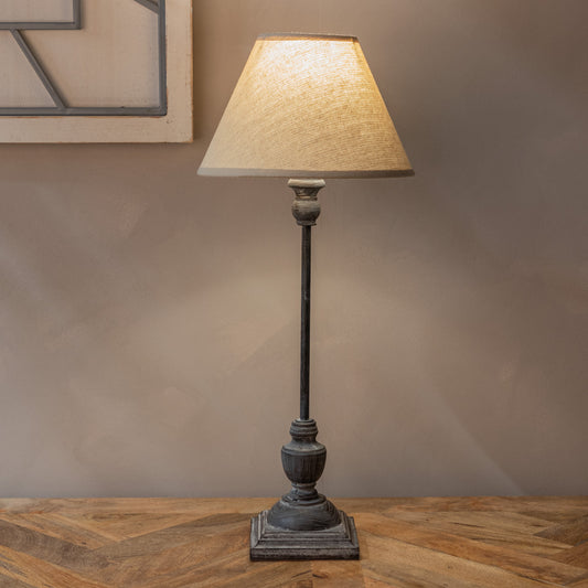 Slim Rustic Wooden Table Lamp – Timeless Elegance for Every Space