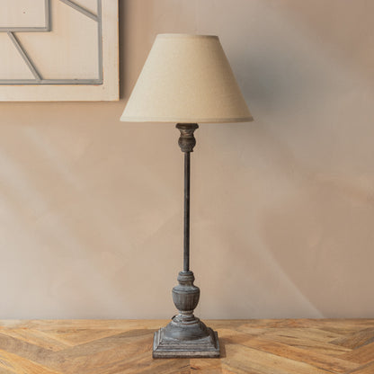 Slim Rustic Wooden Table Lamp – Timeless Elegance for Every Space