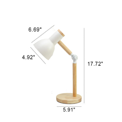 Modern Minimalist Rotatable Wood Iron LED Table Lamp
