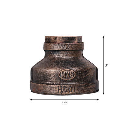 Industrial Pipe Base Table Lamp Single Bulb Iron Nightstand Lamp for Bedroom