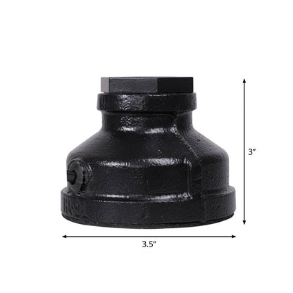 Industrial Pipe Base Table Lamp Single Bulb Iron Nightstand Lamp for Bedroom