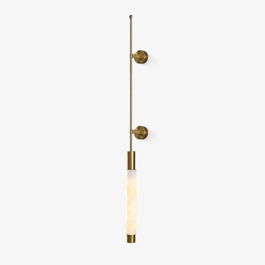 Verita Alabaster Wall Sconce with Integrated LED, Brass Finish