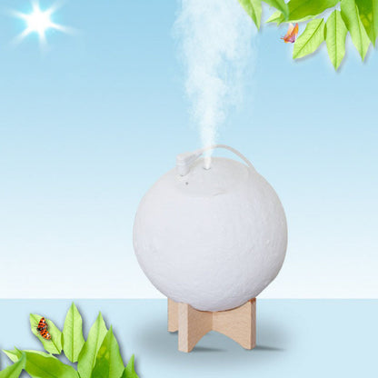 Nordic Creative Moon Humidifier Table Lamp LED White with Wood Base