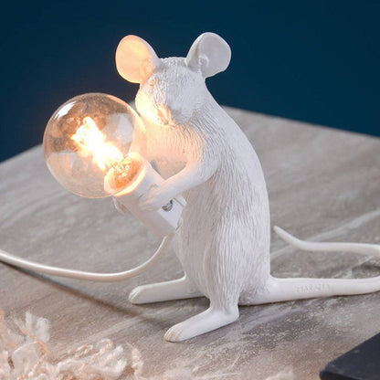 Decorative Bare Bulb Table Lamp Resin 1-Light Nightstand Lamp