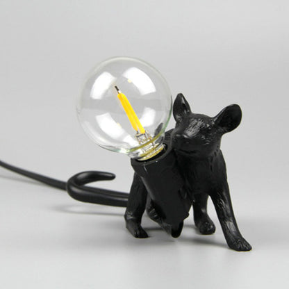 Decorative Bare Bulb Table Lamp Resin 1-Light Nightstand Lamp