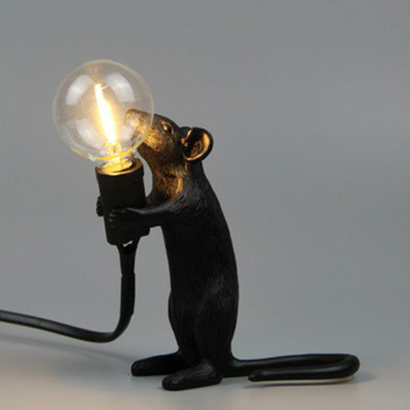 Decorative Bare Bulb Table Lamp Resin 1-Light Nightstand Lamp