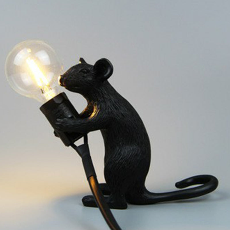 Decorative Bare Bulb Table Lamp Resin 1-Light Nightstand Lamp