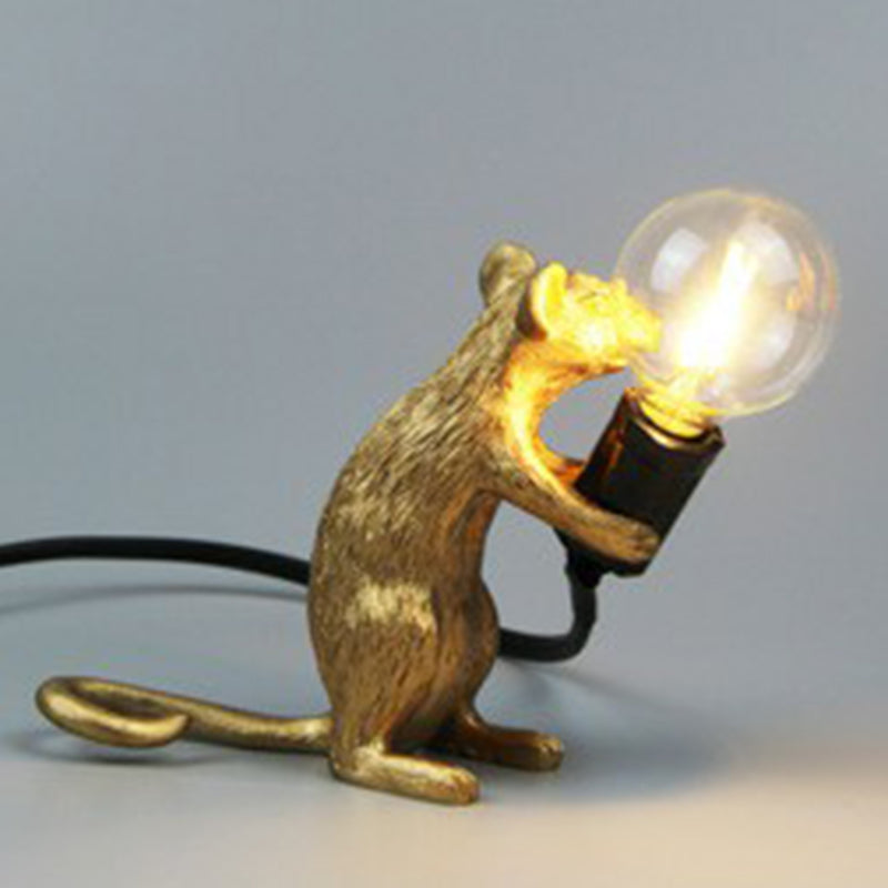Decorative Bare Bulb Table Lamp Resin 1-Light Nightstand Lamp