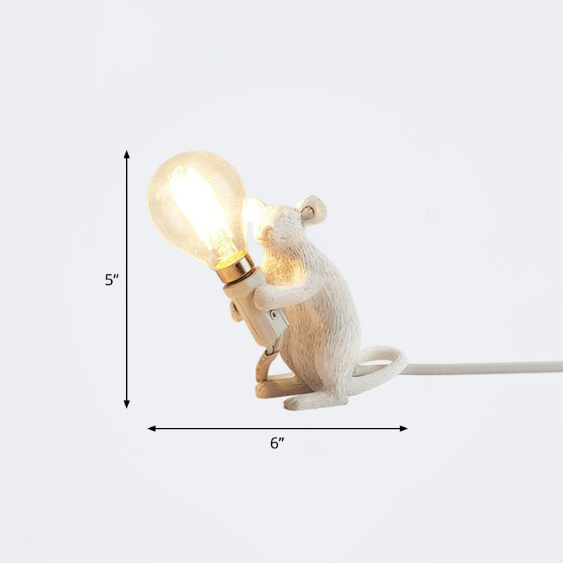 Decorative Bare Bulb Table Lamp Resin 1-Light Nightstand Lamp