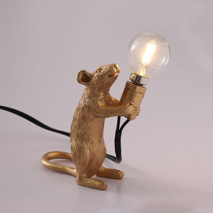 Kinderstil Mouse-Shaped Resin Table Lamp 1-Light Nightlight Decor