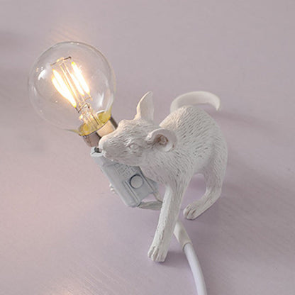 Kinderstil Mouse-Shaped Resin Table Lamp 1-Light Nightlight Decor