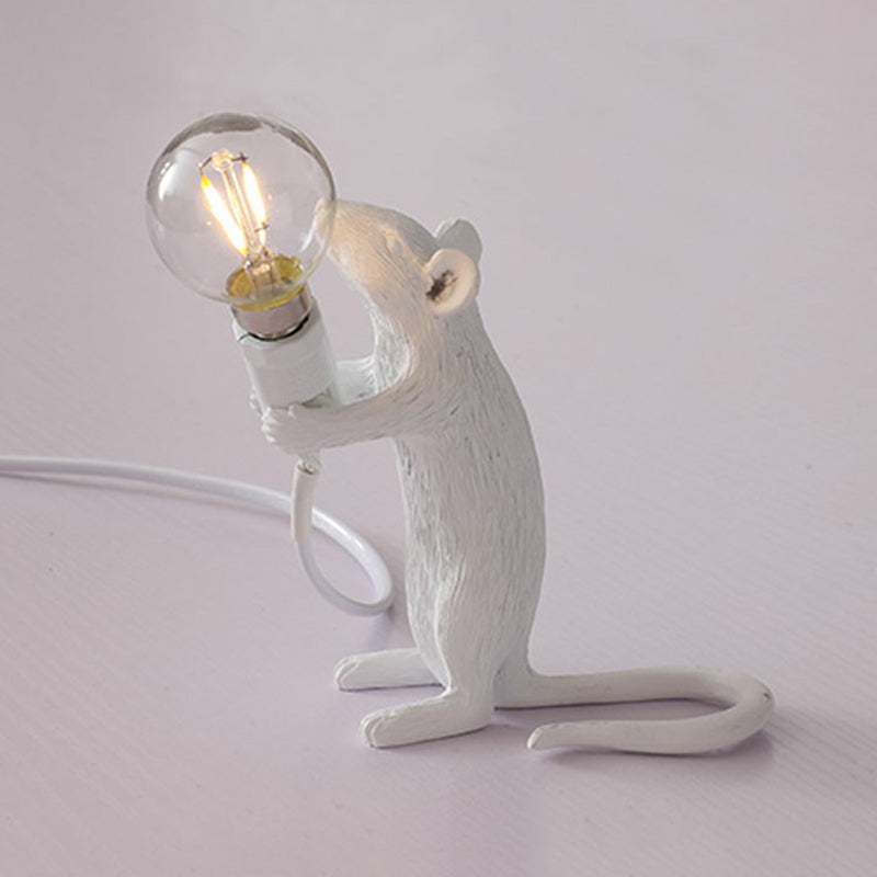 Kinderstil Mouse-Shaped Resin Table Lamp 1-Light Nightlight Decor