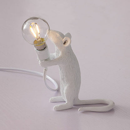 Kinderstil Mouse-Shaped Resin Table Lamp 1-Light Nightlight Decor