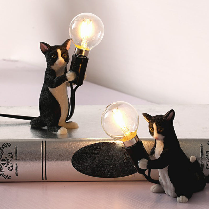 Kitten Table Lamp Decorative Resin 1 Bulb Kids Room Lamp