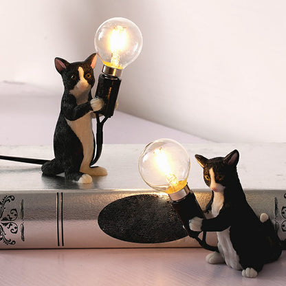 Kitten Table Lamp Decorative Resin 1 Bulb Kids Room Lamp