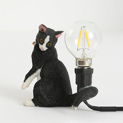 Kitten Table Lamp Decorative Resin 1 Bulb Kids Room Lamp