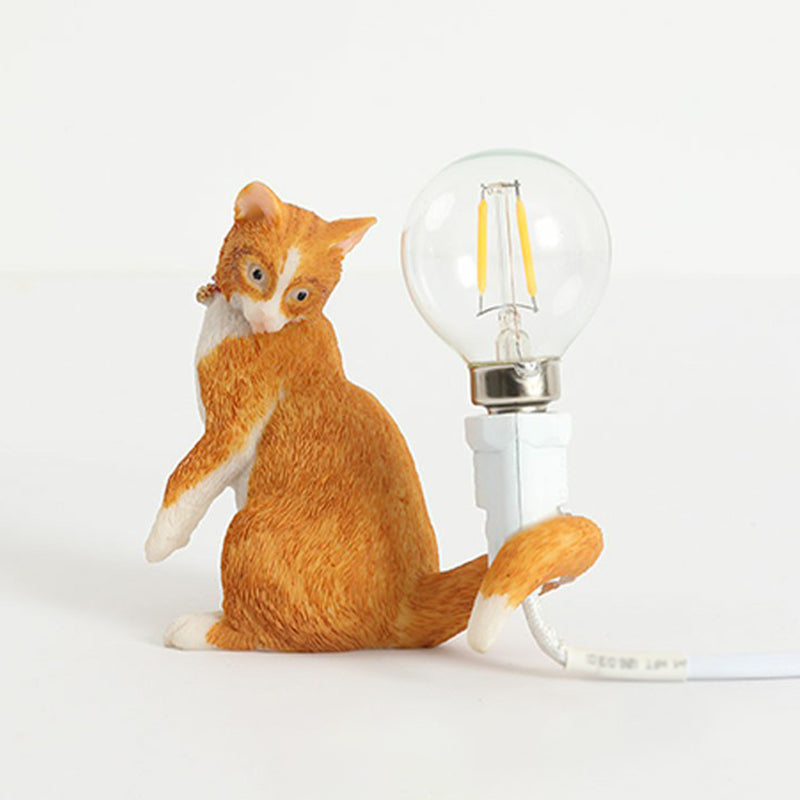 Kitten Table Lamp Decorative Resin 1 Bulb Kids Room Lamp