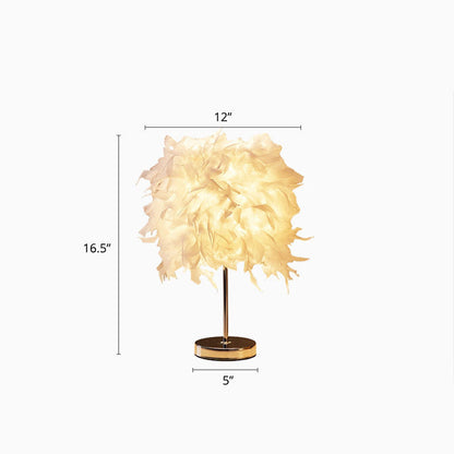 White Cylindrical Table Lamp Simplicity Single Bulb Design