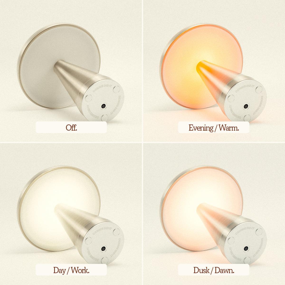 Portable Rechargeable Touch Lamp - Sleek Metal Design with Adjustable Lighting Brassy Gold