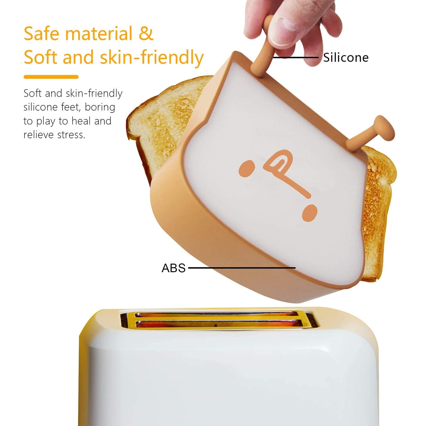Cute Toast Bread Night Light USB Table Lamp with Timer