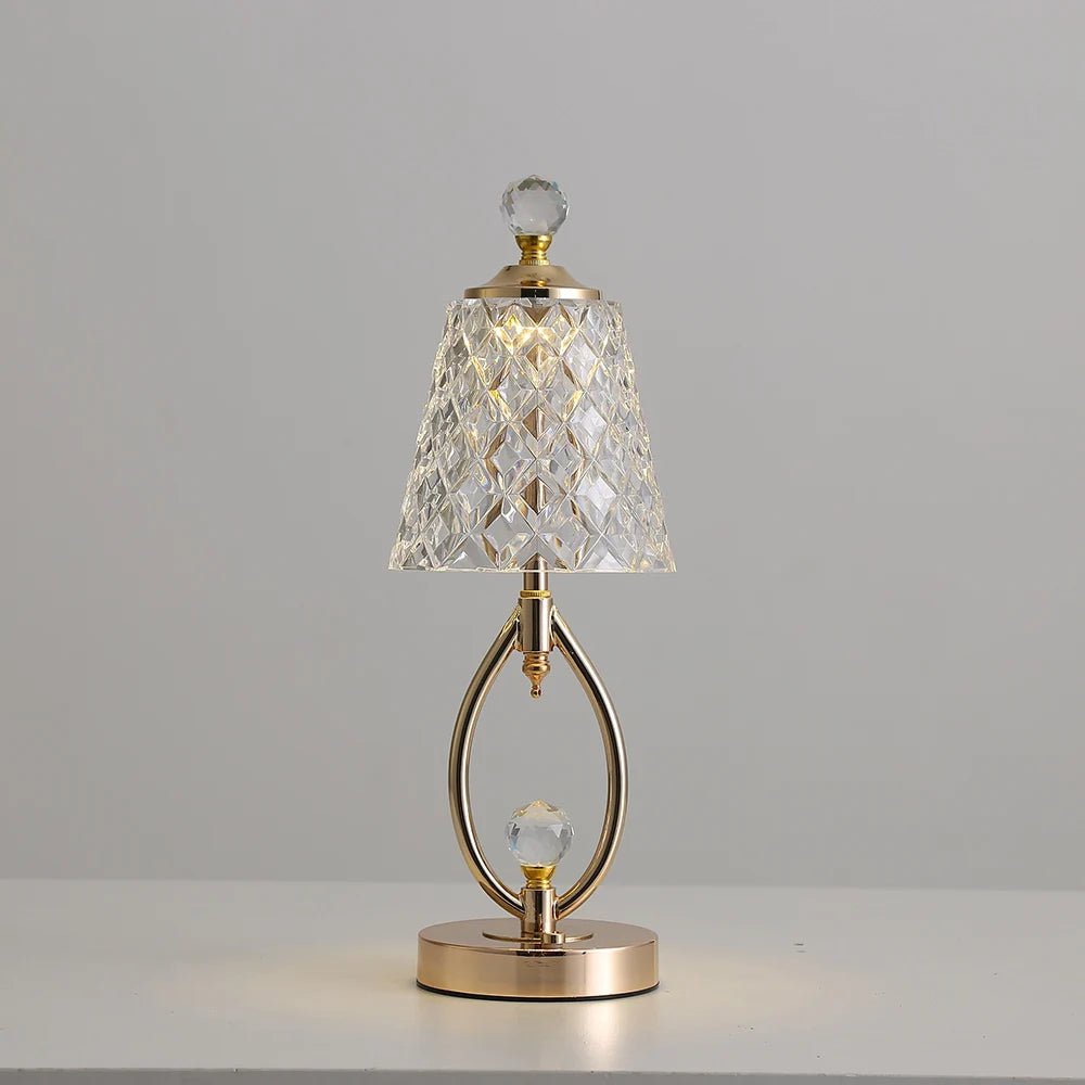 Frendorf Gold Crystal Table Lamp with Dimming Feature