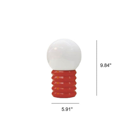 Orange Vintage Table Lamp with Solid Glass Shade