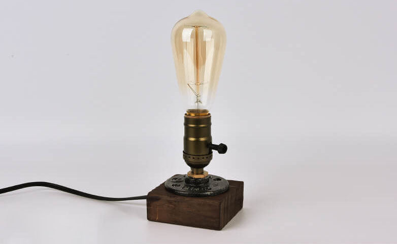 Vintage Industrial Iron Bulb 1-Light Table Lamp