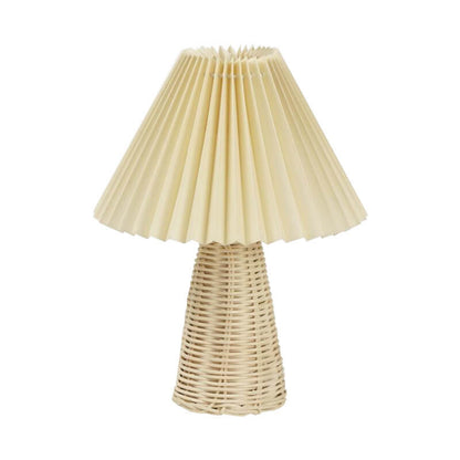 1-Light Table Lamp with Conical Folded Fabric Base
