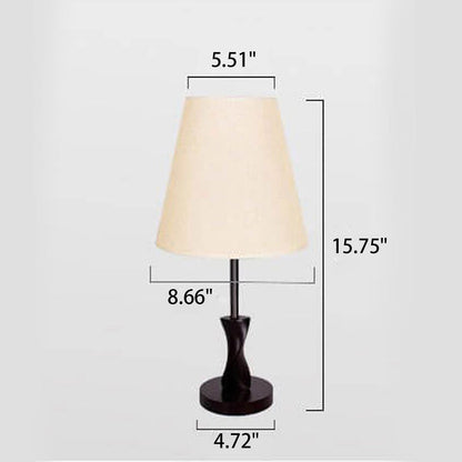 Moderne Minimalistische Solid Wood Fabric 1-Light Table Lamp