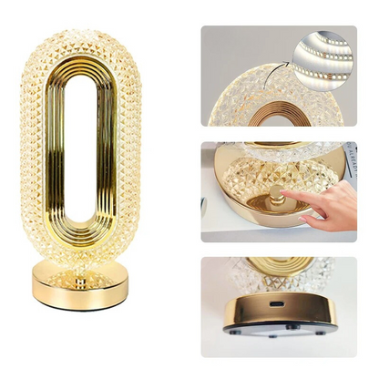 Crystal Clear Acrylic Table Lamp with Touch Dimmer