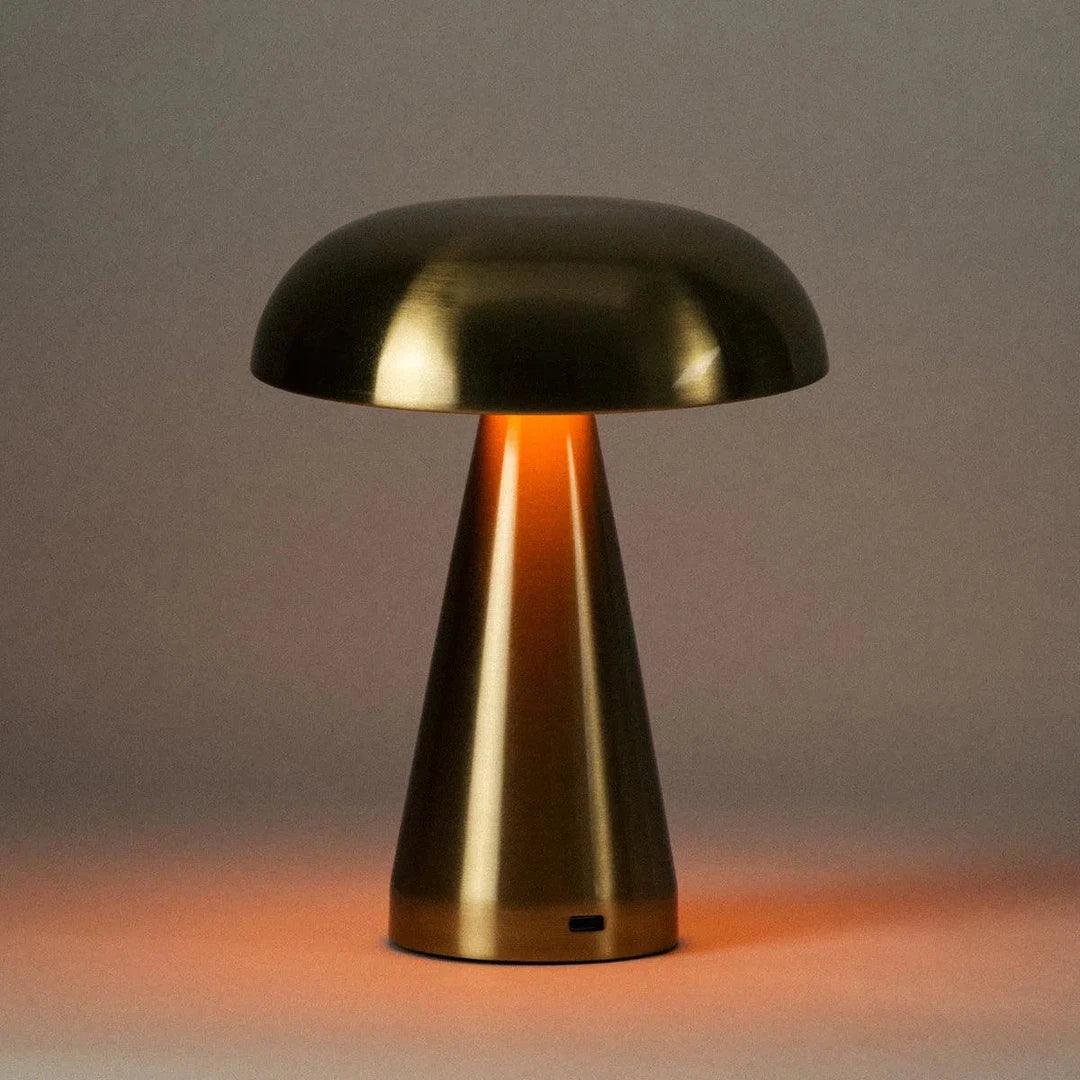 Portable Rechargeable Touch Lamp - Sleek Metal Design with Adjustable Lighting Brassy Gold