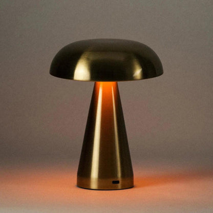 Portable Rechargeable Touch Lamp - Sleek Metal Design with Adjustable Lighting Brassy Gold
