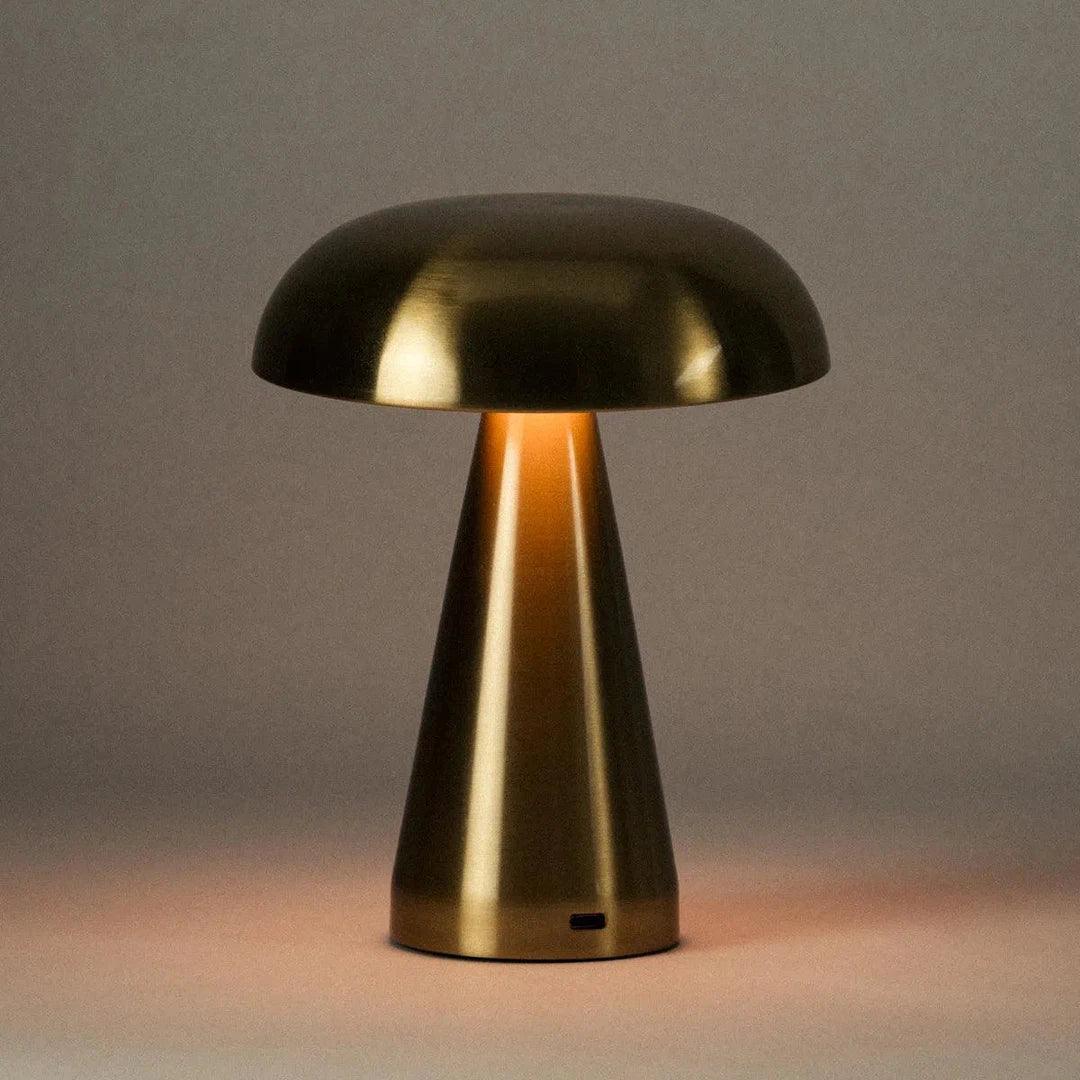 Portable Rechargeable Touch Lamp - Sleek Metal Design with Adjustable Lighting Brassy Gold