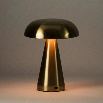 Portable Rechargeable Touch Lamp - Sleek Metal Design with Adjustable Lighting Brassy Gold