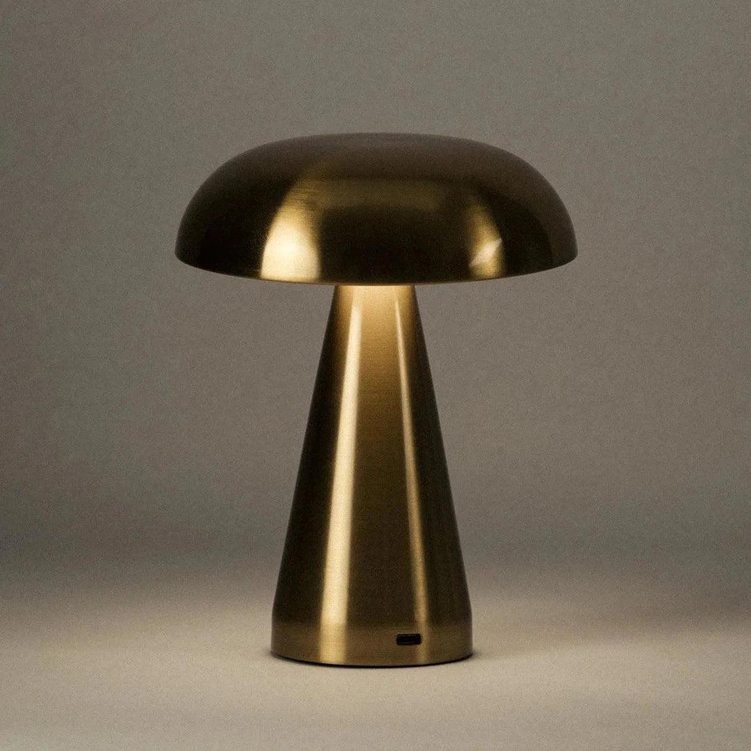 Portable Rechargeable Touch Lamp - Sleek Metal Design with Adjustable Lighting Brassy Gold