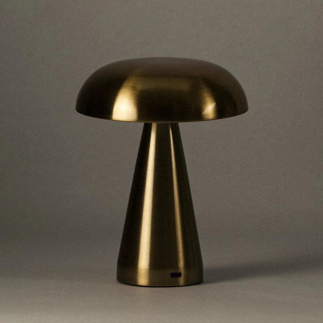 Portable Rechargeable Touch Lamp - Sleek Metal Design with Adjustable Lighting Brassy Gold