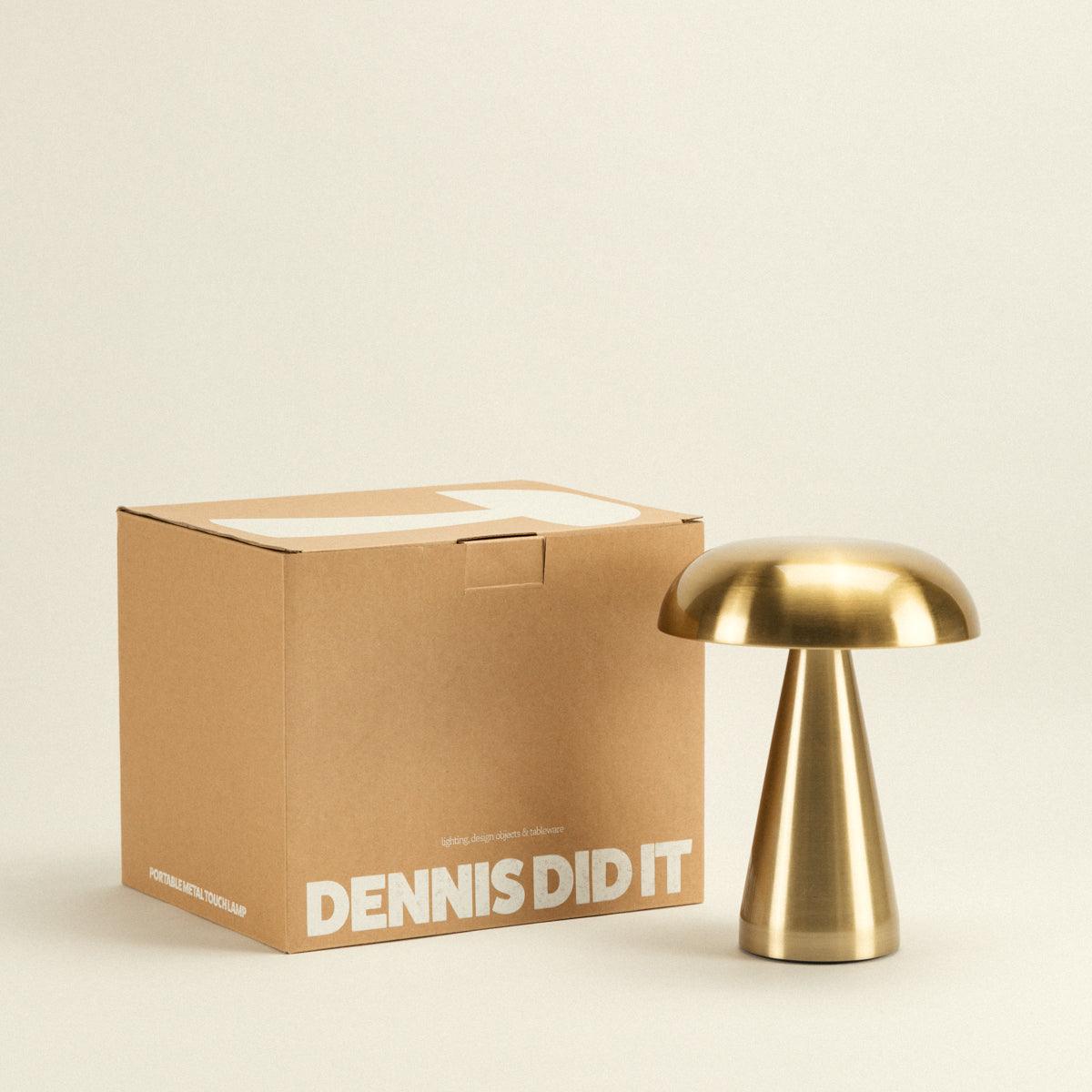 Portable Rechargeable Touch Lamp - Sleek Metal Design with Adjustable Lighting Brassy Gold