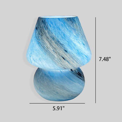 Kreative Handcrafted Glass Planet Design Mushroom Table Lamp