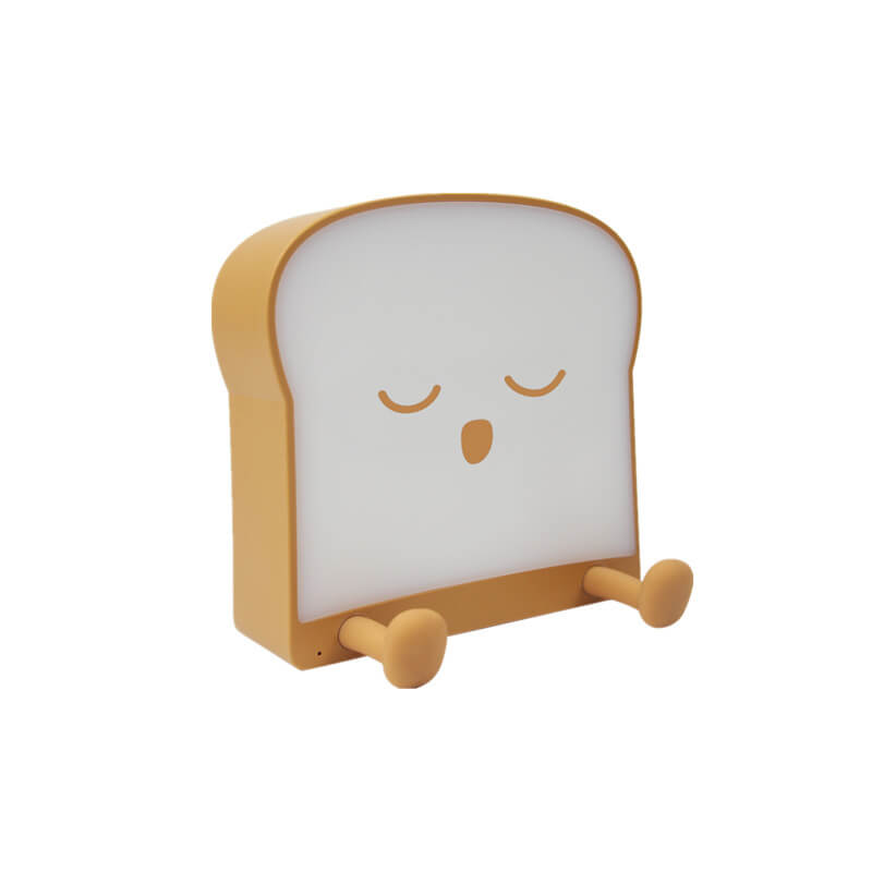 Cute Toast Bread Night Light USB Table Lamp with Timer