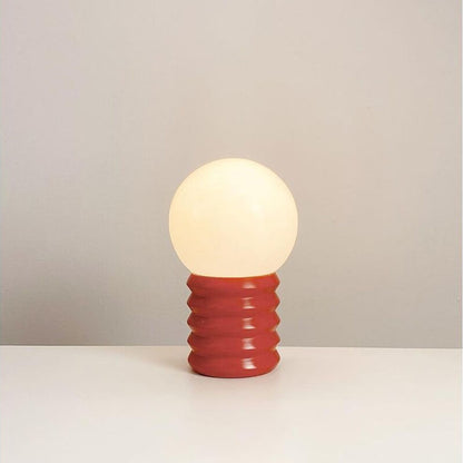 Orange Vintage Table Lamp with Solid Glass Shade