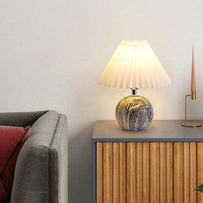 Vintage Fabric Shade Ceramic 1-Light Table Lamp Australia